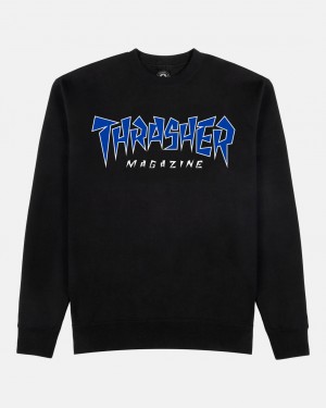 Crewneck Thrasher Magazine Jagged Crewneck Negros | RJM-068374