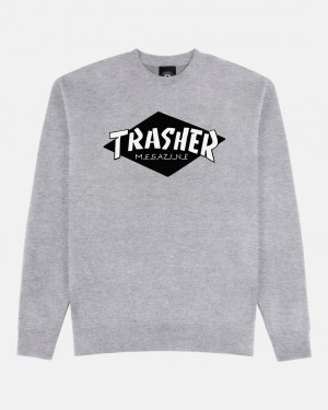 Crewneck Thrasher Magazine Trasher Crewneck Grises | CTD-103564