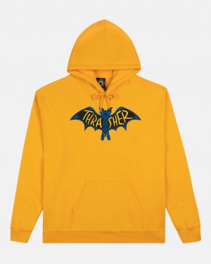 Hoodies Thrasher Magazine Bat Hoodie Dorados | ACD-184203