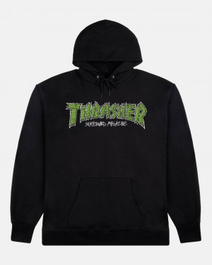 Hoodies Thrasher Magazine Brick Hoodie Negros | LHP-217369