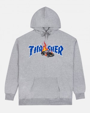 Hoodies Thrasher Magazine Cop Car Hoodie Grises | ZXN-438712