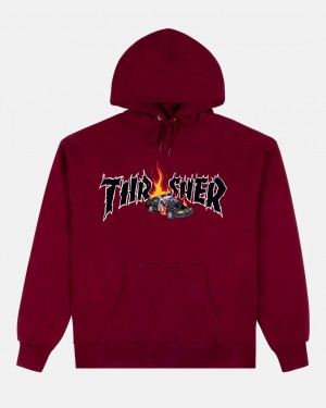 Hoodies Thrasher Magazine Cop Car Hoodie Vino Granate | FDH-365024