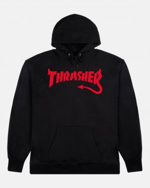 Hoodies Thrasher Magazine Diablo Hoodie Negros | NRF-672831