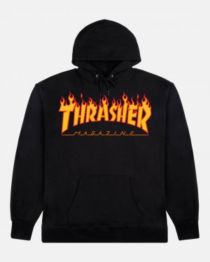 Hoodies Thrasher Magazine Flame Youth Hoodie Negros | WEI-168379