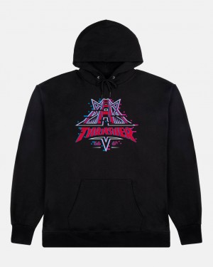 Hoodies Thrasher Magazine Golden Gate Glitch Hoodie Negros | AZW-291684