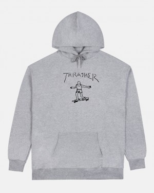 Hoodies Thrasher Magazine Gonz Hoodie Grises Negros | BCF-940715