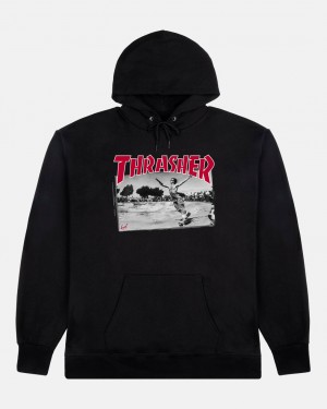 Hoodies Thrasher Magazine Jake Dish Hoodie Negros | FPX-962735