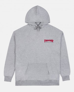 Hoodies Thrasher Magazine Little Outline Hoodie Azules | ZRB-219854