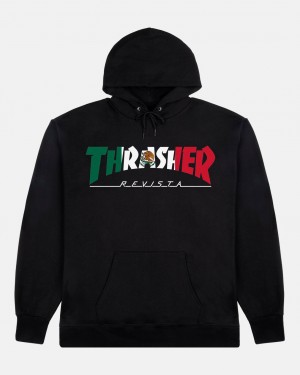 Hoodies Thrasher Magazine Mexico Revista Hoodie Negros | DYQ-412630