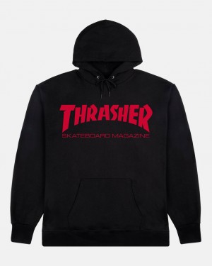 Hoodies Thrasher Magazine Skate Mag Hoodie Negros Rojos | ABW-632708