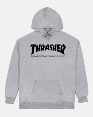 Hoodies Thrasher Magazine Skate Mag Hoodie Grises | IUQ-360427