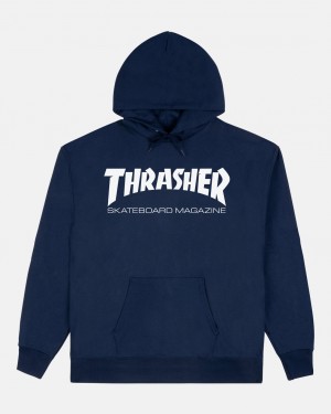 Hoodies Thrasher Magazine Skate Mag Hoodie Azul Marino Azules | EQX-952736