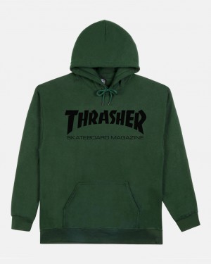 Hoodies Thrasher Magazine Skate Mag Hoodie Verdes | ZPM-154986