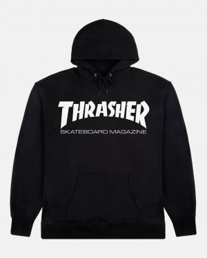 Hoodies Thrasher Magazine Skate Mag Hoodie Negros | BUI-165094