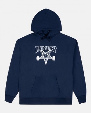 Hoodies Thrasher Magazine Skategoat Hoodie Azul Marino Azules | ONH-596284