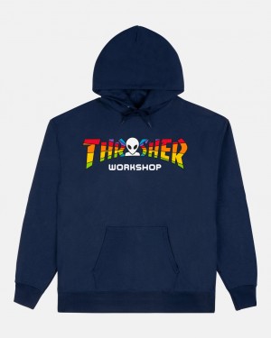 Hoodies Thrasher Magazine Spectrum Hoodie Azul Marino Azules | DYS-129034