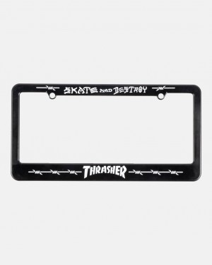 Other Thrasher Magazine Barbed Wire License Plate Cover Negros | YMA-439260