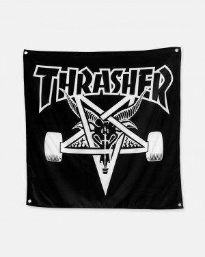 Other Thrasher Magazine Skategoat Banner Negros Blancos | SOZ-018946
