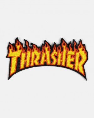 Pins & Patches Thrasher Magazine Flame Patch Amarillos | XCS-186543