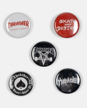 Pins & Patches Thrasher Magazine Thrasher Buttons Lapel Pin (5 Pack) Multicolor | VKP-412958