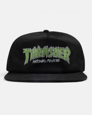 Sombreros Thrasher Magazine Brick Snapback Negros | NYO-257039
