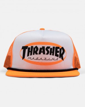 Sombreros Thrasher Magazine Ellipse Trucker Naranjas | DTO-290716