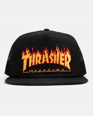 Sombreros Thrasher Magazine Flame Trucker Negros | RIT-472501