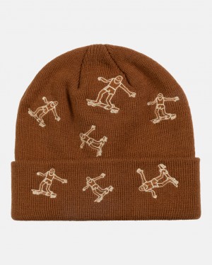 Sombreros Thrasher Magazine Gonz PATTERN All-Over Beanie Marrom | NCV-082963