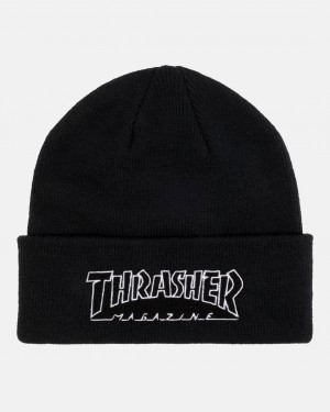 Sombreros Thrasher Magazine Outlined Beanie Negros | JEN-630821