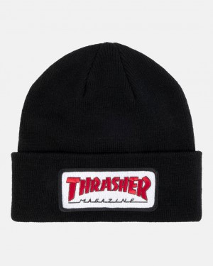 Sombreros Thrasher Magazine Outlined Patch Beanie Negros | MPQ-781246