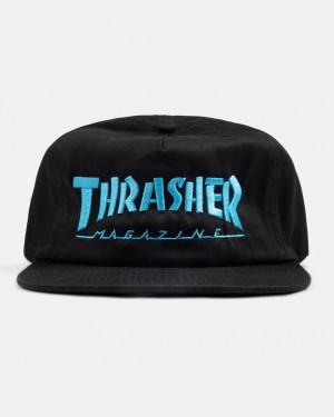 Sombreros Thrasher Magazine THRASHER MAG Snapback Negros | WYU-345670