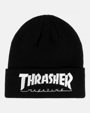 Sombreros Thrasher Magazine Thrasher Beanie Negros Blancos | MHT-725130