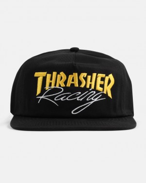 Sombreros Thrasher Magazine Thrasher Carreras Snapback Negros | ALV-674190
