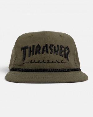 Sombreros Thrasher Magazine Thrasher Rope Snapback Olive/Black | FAJ-604157