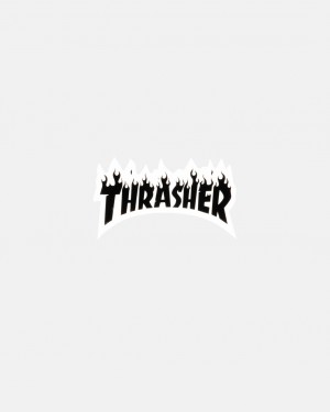 Stickers Thrasher Magazine Flame Die Cut Sticker Negros | XZK-968130