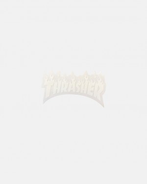 Stickers Thrasher Magazine Flame Die Cut Sticker Blancos | CSU-208154