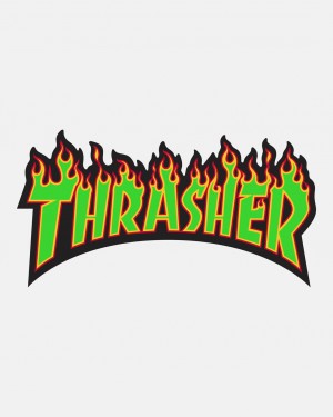 Stickers Thrasher Magazine Flame Sticker Verdes | RJN-738460