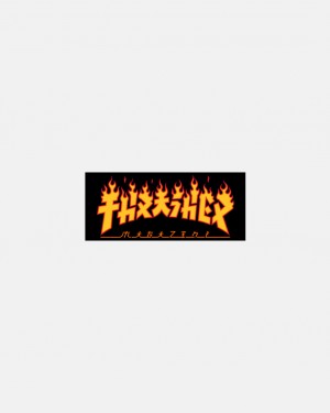 Stickers Thrasher Magazine Godzilla Flame Sticker Negros | ELH-614598