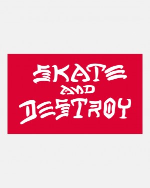 Stickers Thrasher Magazine Skate and Destroy Sticker Rojos Blancos | RTZ-061359
