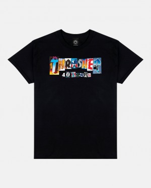 T-Shirts Thrasher Magazine 40 Years T-Shirt Negros | MRG-539682