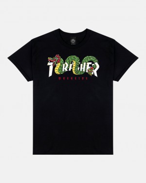 T-Shirts Thrasher Magazine Aztec T-Shirt Negros | IOQ-410658