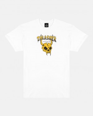 T-Shirts Thrasher Magazine Barbarian T-Shirt Blancos | XAG-691725