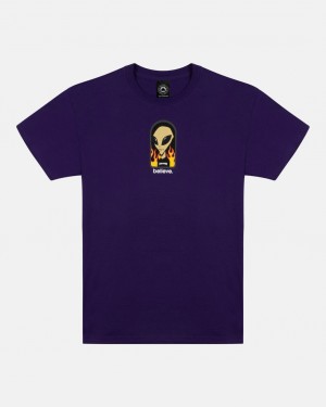 T-Shirts Thrasher Magazine Believe T-Shirt Morados | WAY-934675