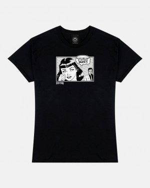 T-Shirts Thrasher Magazine Boyfriend T-Shirt Negros | CTY-501364