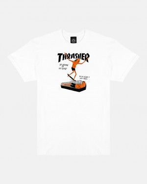 T-Shirts Thrasher Magazine Coffin by NECKFACE T-Shirt Blancos | NEZ-149273