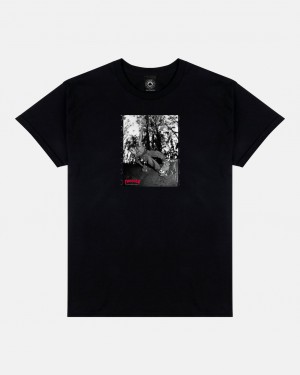 T-Shirts Thrasher Magazine Devil's Pit T-Shirt Negros | IEB-198354