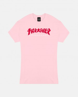 T-Shirts Thrasher Magazine Godzilla T-Shirt Rosas Claro | IQC-639081