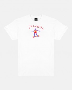 T-Shirts Thrasher Magazine Gonz T-Shirt Blancos | UVB-408571