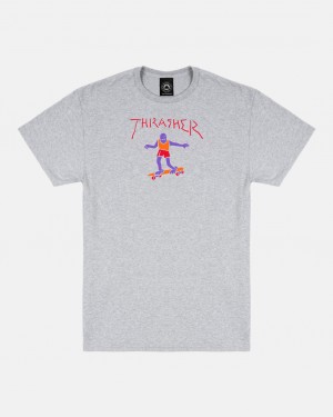 T-Shirts Thrasher Magazine Gonz T-Shirt Grises | YIO-509462