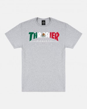 T-Shirts Thrasher Magazine Mexico Revista T-Shirt Grises | RWE-021759